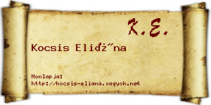 Kocsis Eliána névjegykártya